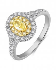 MULTI TONE OVAL DIAMOND ENGAGEMENT RING (TR4154)